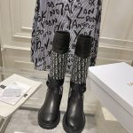 Dior Boots Red Cowhide Pu Outsole Tpu Embroidered Fabric Autumn Winter