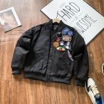 Stussy Jacket Red Cotton Pure Twill Jacquard Fabric Winter Thickened Yarn Patch