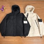 Stone Island Down Jacket Red Gore-Tex Cotton Fleece Woven Fabric Winter Early Embroidery Zippered Pocket