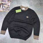 Gucci Sweater Red Wool Blend Fleece Winter Embroidery