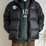 Nike Down Jacket Black Duck Lace Embroidery