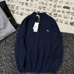 Lacoste Outerwear Blue Knitted Fabric Can Be Worn Directly Against The Skin Simple And Versatile Exquisite Workmanship Sophistication Autumn Winter Embroidery
