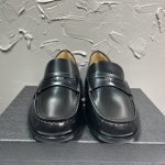 Prada Loafers Black Genuine Leather Cowhide Spring Summer