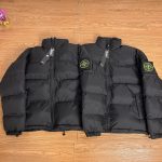 Stone Island Down Jacket Ash Cotton Wool Lace High-Density Fabric Exquisite Workmanship Street Style Embroidery Patch