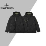 Stone Island Down Jacket Ash Cotton Wool Lace High-Density Fabric Street Style Embroidery
