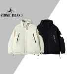 Stone Island Down Jacket Red Gore-Tex Cotton Fleece Woven Fabric Winter Early Embroidery Zippered Pocket