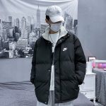 Nike Cotton-Padded Coat Red Cotton Wool Adjustable Drawstring Street Style Winter