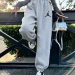 Jordan Casual Pants Red Cotton Suitable For All Body Types Spring Autumn