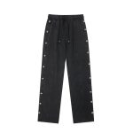 Chrome Hearts Straight-Leg Pants Ash Cotton Pure Down Patch