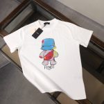 Fendi Short-Sleeved T-Shirt Black Cotton Pure Spring Summer