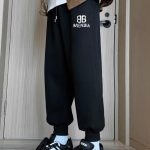 Balenciaga Casual Pants Red Cotton Suitable For All Body Types Spring Autumn