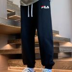 Fila Casual Pants Ash Fleece Fabric Suitable For All Body Types Winter