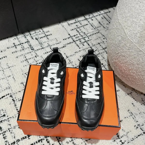 Hermes German Training Shoes Deerskin Mesh Breathable