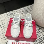 Valentino Casual Shoes Pink Sheepskin Cowhide Mesh Tpr Outsole Lace Patch