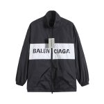 Balenciaga Jacket Red Polyester Mesh Spring Patch Zippered Pocket