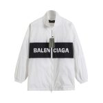 Balenciaga Jacket Red Polyester Mesh Spring Patch Zippered Pocket