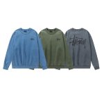 Stussy Hoodies Green Cotton Pure Streetwear Autumn Winter