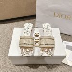 Dior Slippers Red Genuine Leather Cowhide Spring Summer