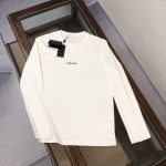 Prada Long-Sleeved T-Shirt Ash Cotton Long-Staple Autumn Early