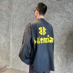 Balenciaga Long-Sleeved Shirt Blue Cotton Pure