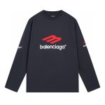 Balenciaga Long-Sleeved Red Cotton Summer Embroidery