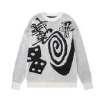 Stussy Long-Sleeved Sweater White Jacquard Streetwear