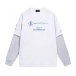 Balenciaga Long-Sleeved Ash Cotton Summer Embroidery