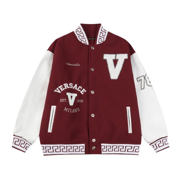 Versace Leather Baseball Uniform For Autumn