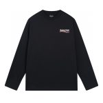 Balenciaga Long-Sleeved Red Cotton Ribbed Fabric Embroidery