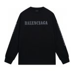 Balenciaga Long-Sleeved Ash Cotton Pure Embroidery