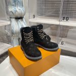 Louis Vuitton Timberland Boots Red Suede Cowhide Rubber Autumn Winter Early