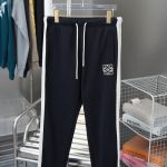 Loewe Long Pants Red Cotton Lace Denim
