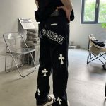 Chrome Hearts Jeans Red Denim Street Style Slim Fit