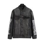 Balenciaga Jacket Ash Twill Denim Screen Printing