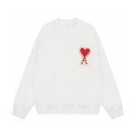 Ami Sweatshirt Red Cotton Pure Patch