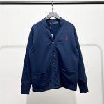 Ralph Lauren Outerwear Blue Cotton Pure Autumn Winter Embroidery