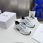 Dior Sneakers Red Cowhide Mesh Breathable