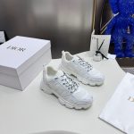 Dior Sneakers Red Cowhide Mesh Breathable