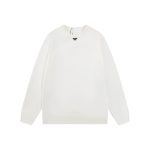 Prada Short-Sleeved Shirts Ash Cotton Ribbed Fabric Neckline Stitching Embroidery