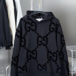 Gucci Hoodie Ash Cotton Pure Double Needle Stitching
