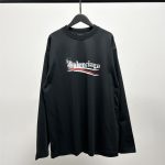Balenciaga Long-Sleeved T-Shirt Red Cotton Pure Neckline Stitching
