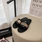 Moschino Slippers Ash Genuine Leather Street Style Autumn Winter