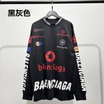 Balenciaga Long-Sleeved Shirts Red Cotton Pure Neckline Stitching