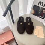 Miu Baotou Tuo Genuine Leather Suede Cowhide High-Quality Autumn Winter