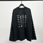 Balenciaga Long-Sleeved Red Cotton Pure Neckline Stitching