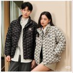 Express Down Jacket Red Cotton Feather Nylon Fleece Twill Lace Streetwear Winter Embroidery Windproof Cuffs