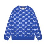 Gucci Hoodies Blue Cotton Jacquard