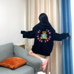 Earth Hoodie Ash Cotton Ribbed Fabric Autumn