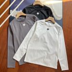 Descente Long-Sleeved Shirts Black Quick-Drying Autumn Winter 3D Logo