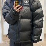 Adidas Down Jackets Red Duck Nylon Fabric Winter